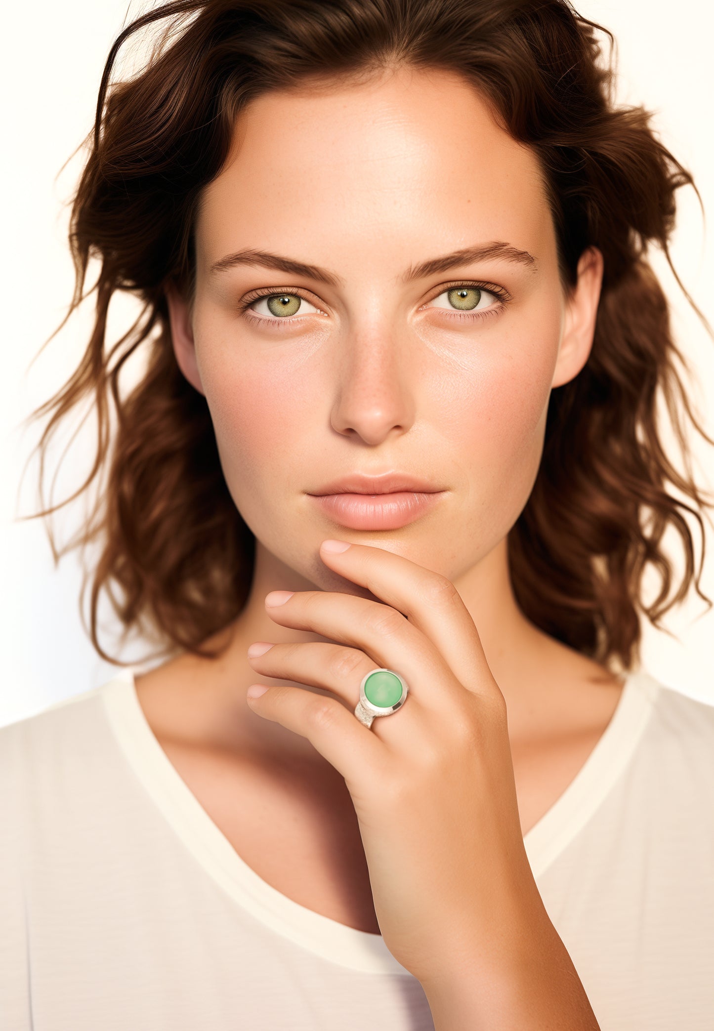 Ovalis ring chrysoprase