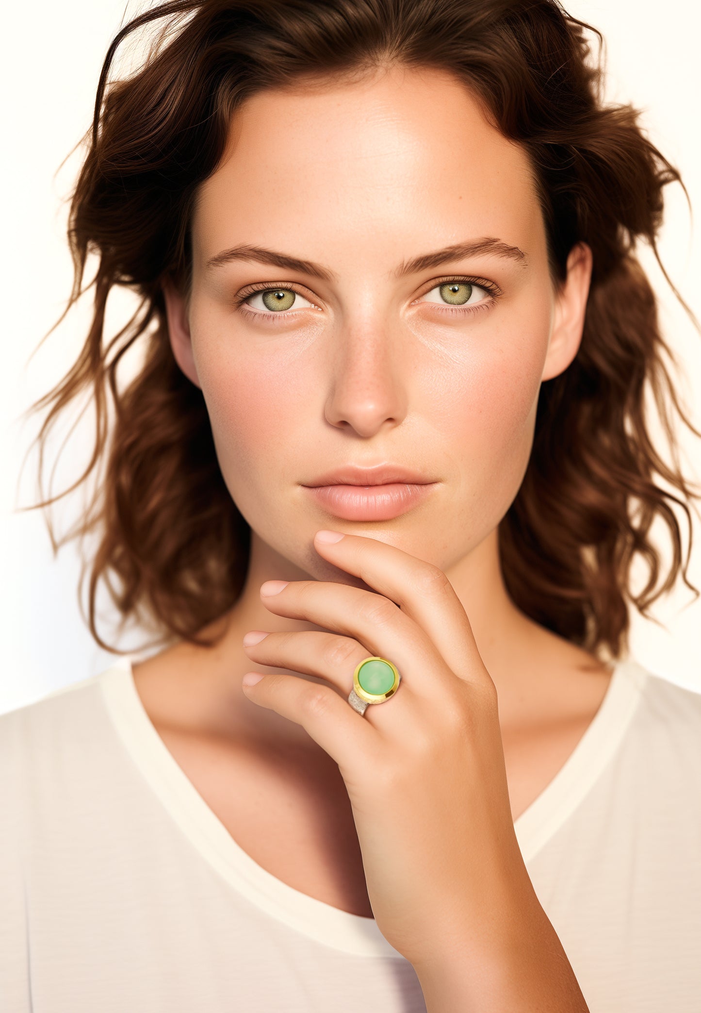 Ovalis ring chrysoprase