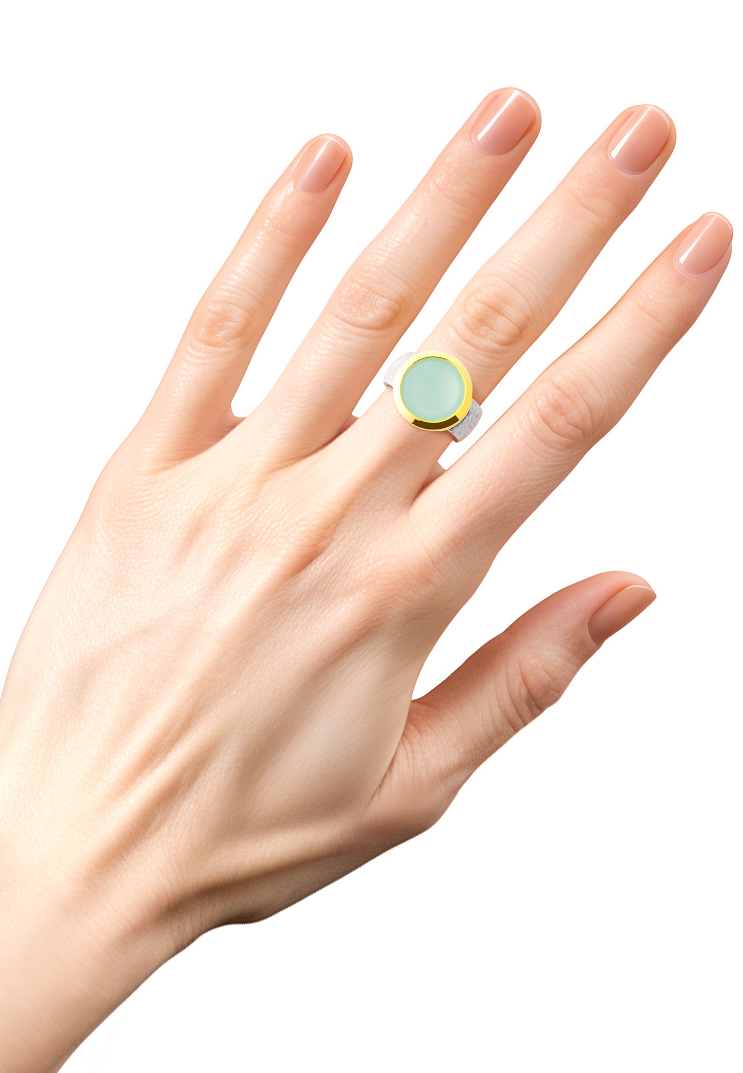 Ovalis ring chrysoprase