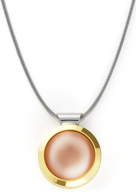 Ovalis necklace moonstone peach pink
